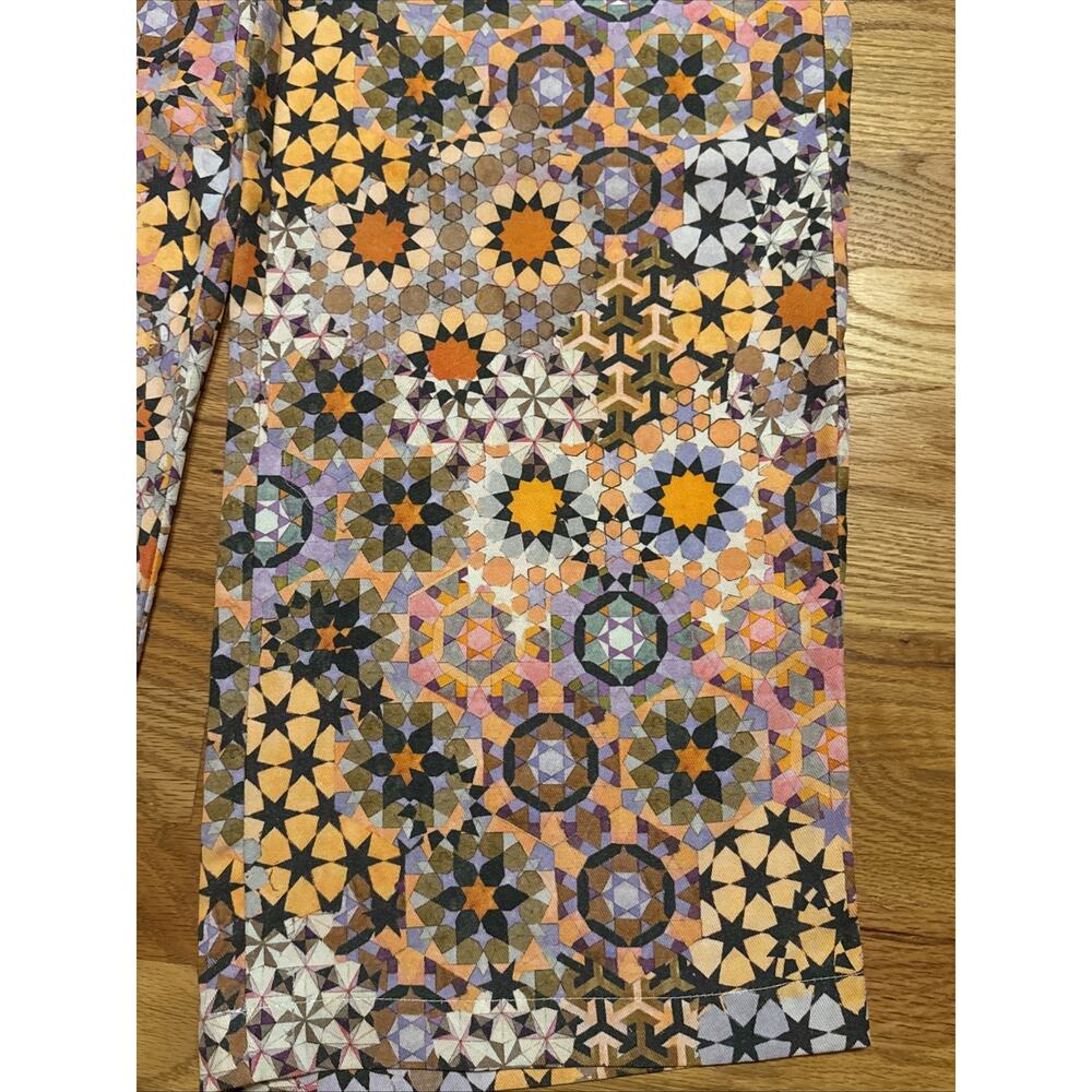 Anthropologie Size 6 Geometric Kaleidoscope Straight Pants High Rise Wide Leg - Picture 3 of 9